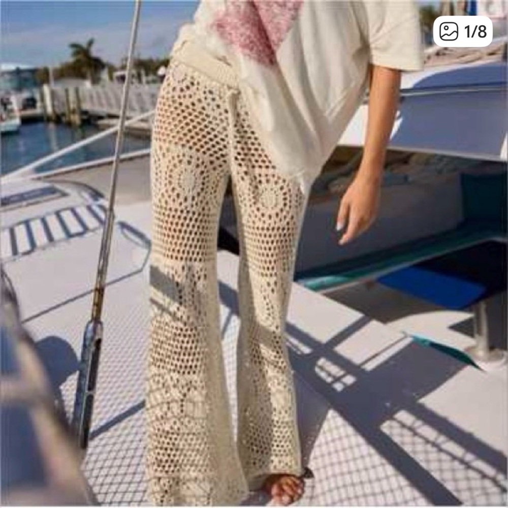 Aerie Party Pants - Crochet Cream